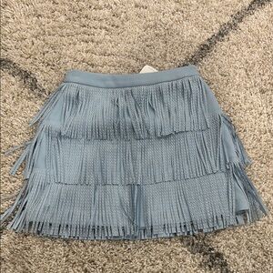 Elegant Blue Fringe Skirt